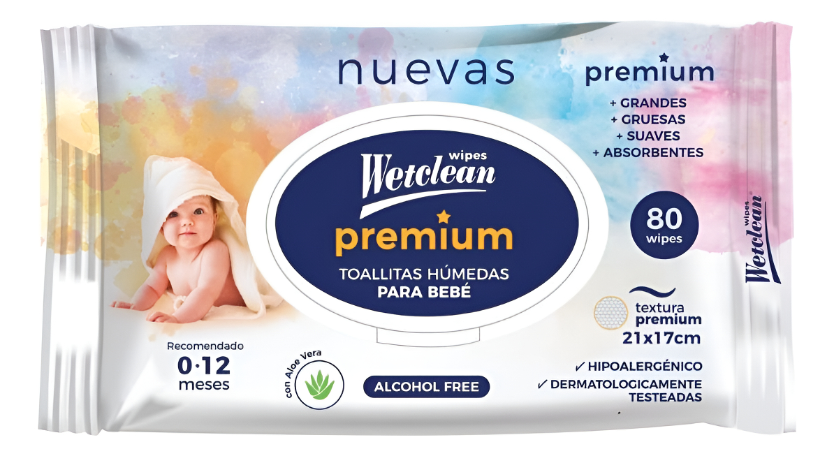 Toallitas Húmedas Wetclean Premium X 80 Unidades