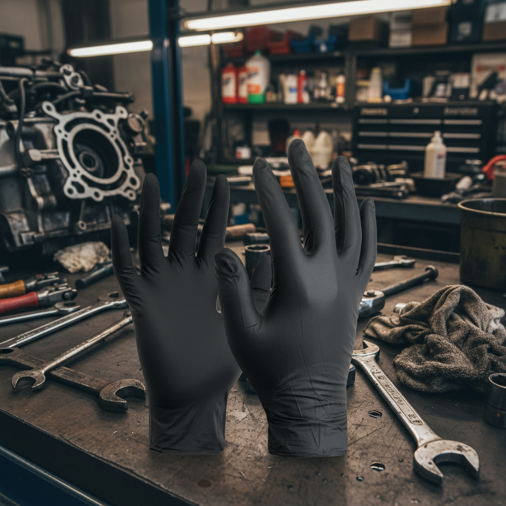 Guantes De Nitrilo Descartables Color Negro Talle S 100 Uni - Imagen 2