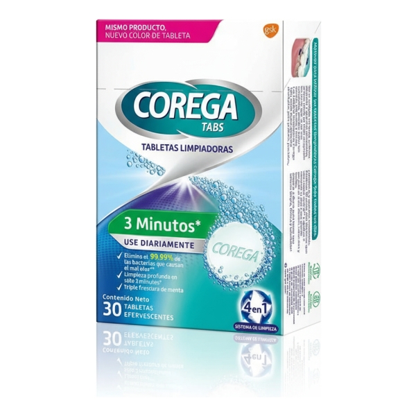 Corega Tabletas Limpiadoras X 30 - Imagen 3