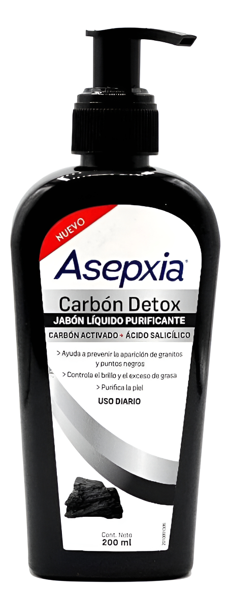 Asepxia Carbón Detox Jabón Liquido 200ml