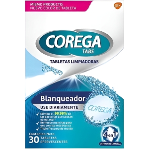 Corega Tabs Blanquedora Para Prótesis Y Aparatos Dentales