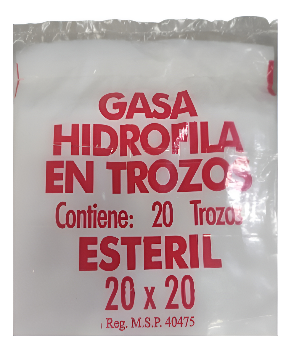 Gasa Hidrofila En Trozos Esteriles 20x20cm 200 Trozos