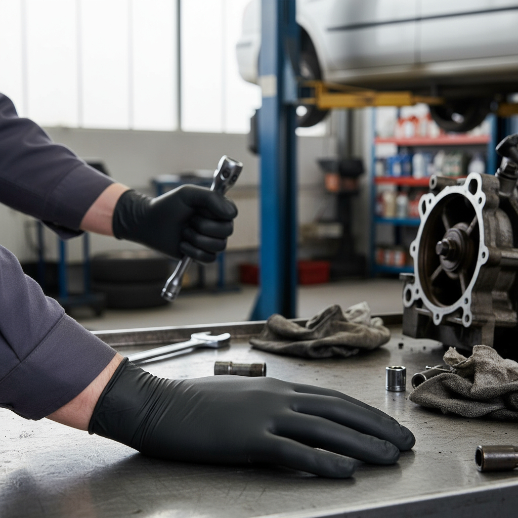 Guantes De Nitrilo Color Negro Talle M X 100 - Imagen 3