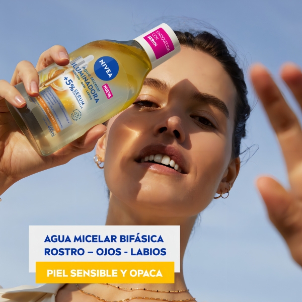Nivea Agua Micelar Bifásica Iluminadora 400ml - Imagen 3