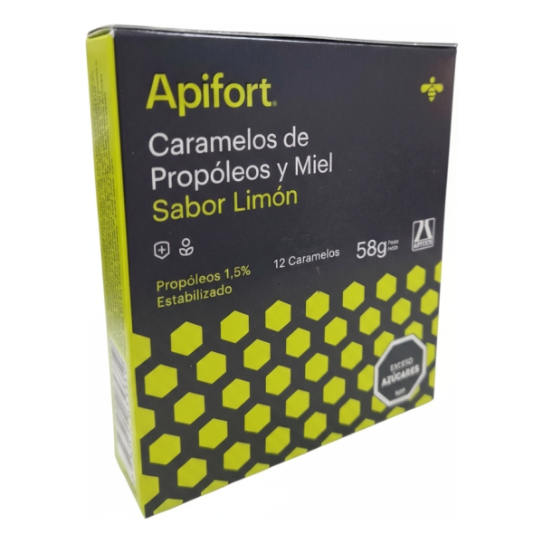 Caramelos Apifort Propóleo Y Miel Sabor Limón 12 Unidades - Imagen 3