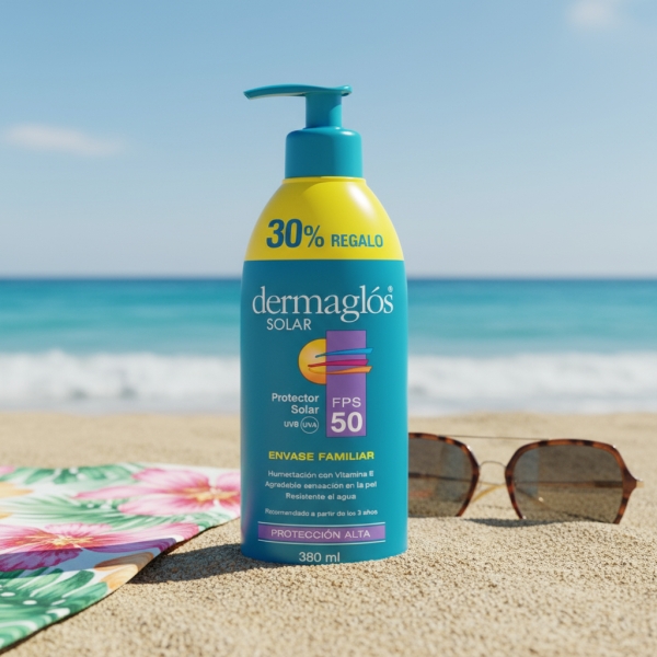 Protector Solar Dermaglos Factor 50 Envase Familiar - Imagen 2