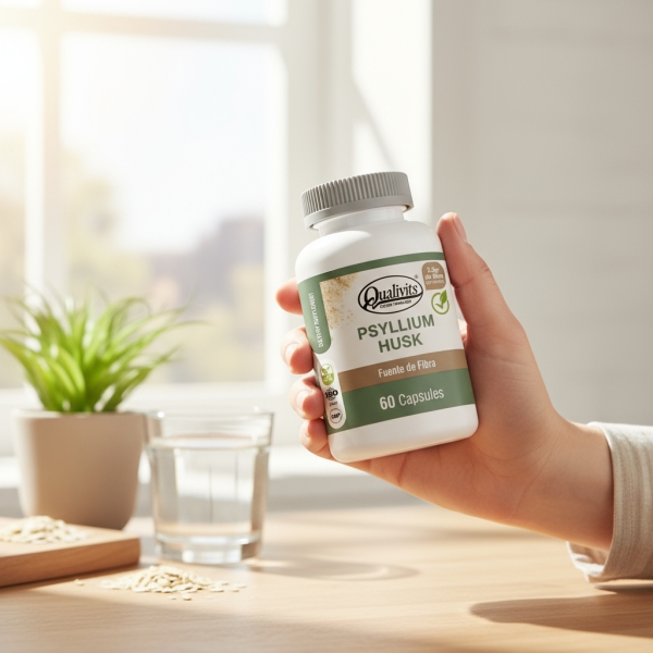 Psyllium Husk Fibra Dietética X 60 - Qualivits Apto Vegano - Imagen 3