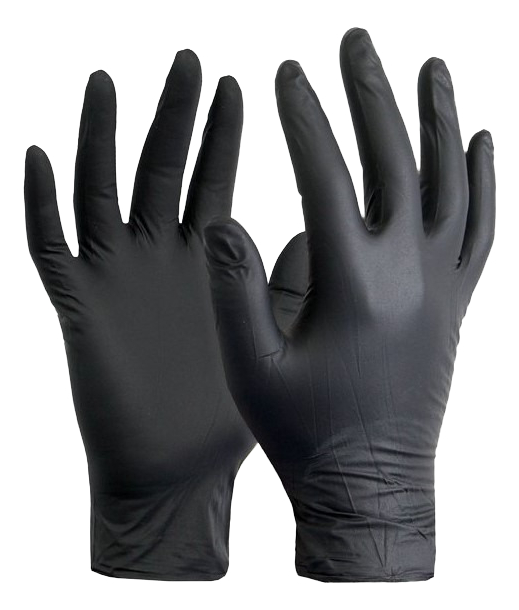 Guantes De Nitrilo Descartables Color Negro Talle S 100 Uni