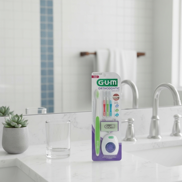 Gum Kit Orthodontic (inc. Cepillo, Cera, Hilo, Interdental) - Imagen 3