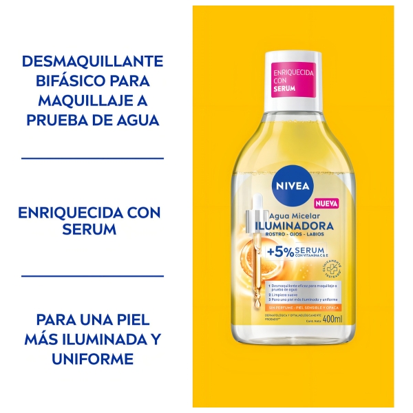 Nivea Agua Micelar Bifásica Iluminadora 400ml - Imagen 2