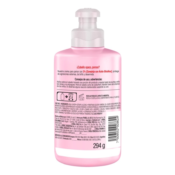Crema Para Peinar Glycolic Gloss Ácido Glicólico Elvive - Imagen 2
