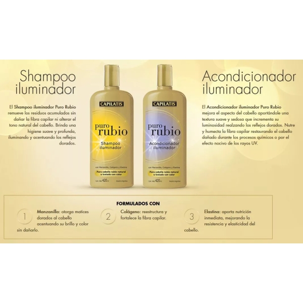 Capilatis Shampoo Puro Rubio 420 Ml - Imagen 5