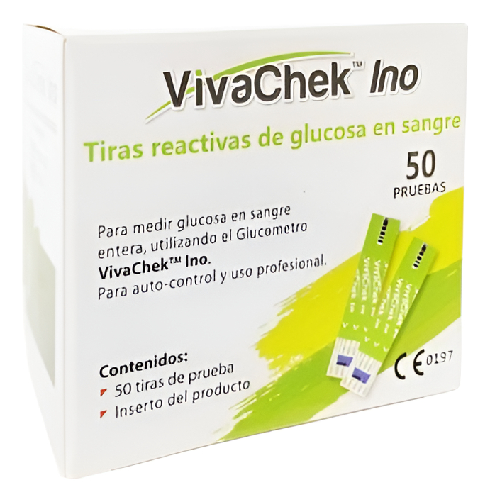 Vivachek Ino 50 Tiras Reactivas Diabetes Para Glucómetro