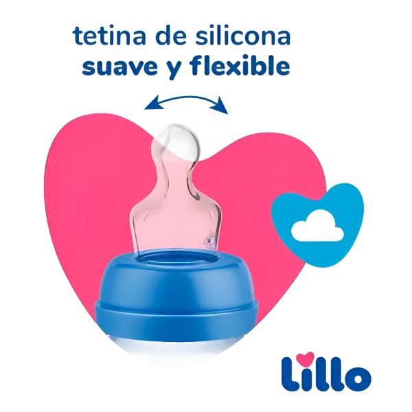 Mamadera Tetina Anatomica Lillo Magia 240ml +6 Meses Color Azul - Imagen 4