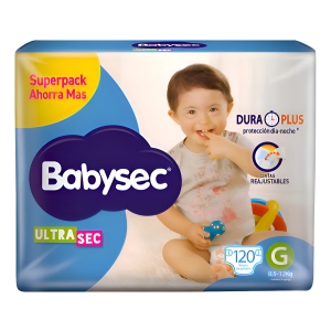 Babysec Ultrasec Pañales Talle G Paquete 120 Unidades