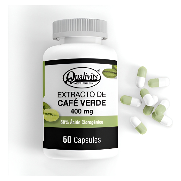 Café Verde 400 Mg X 60 Cápsulas Qualivits(R) Adelgazante Sabor Sin Sabor - Imagen 4