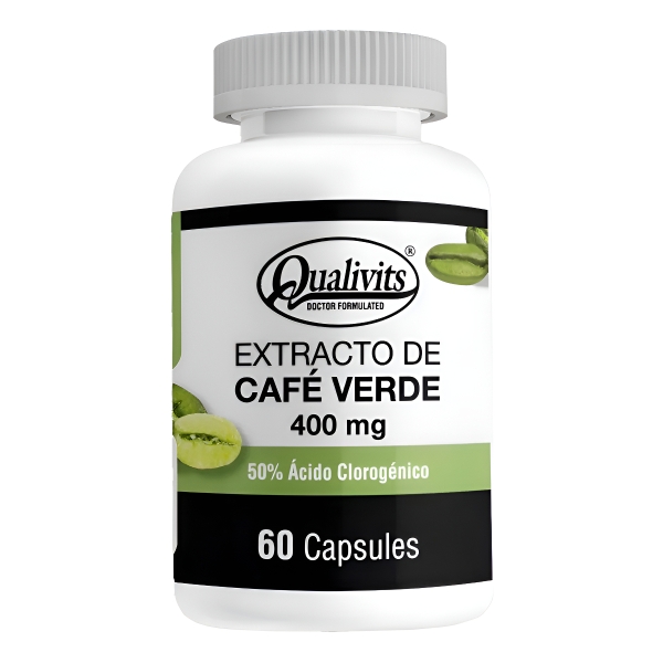 Café Verde 400 Mg X 60 Cápsulas Qualivits(R) Adelgazante Sabor Sin Sabor