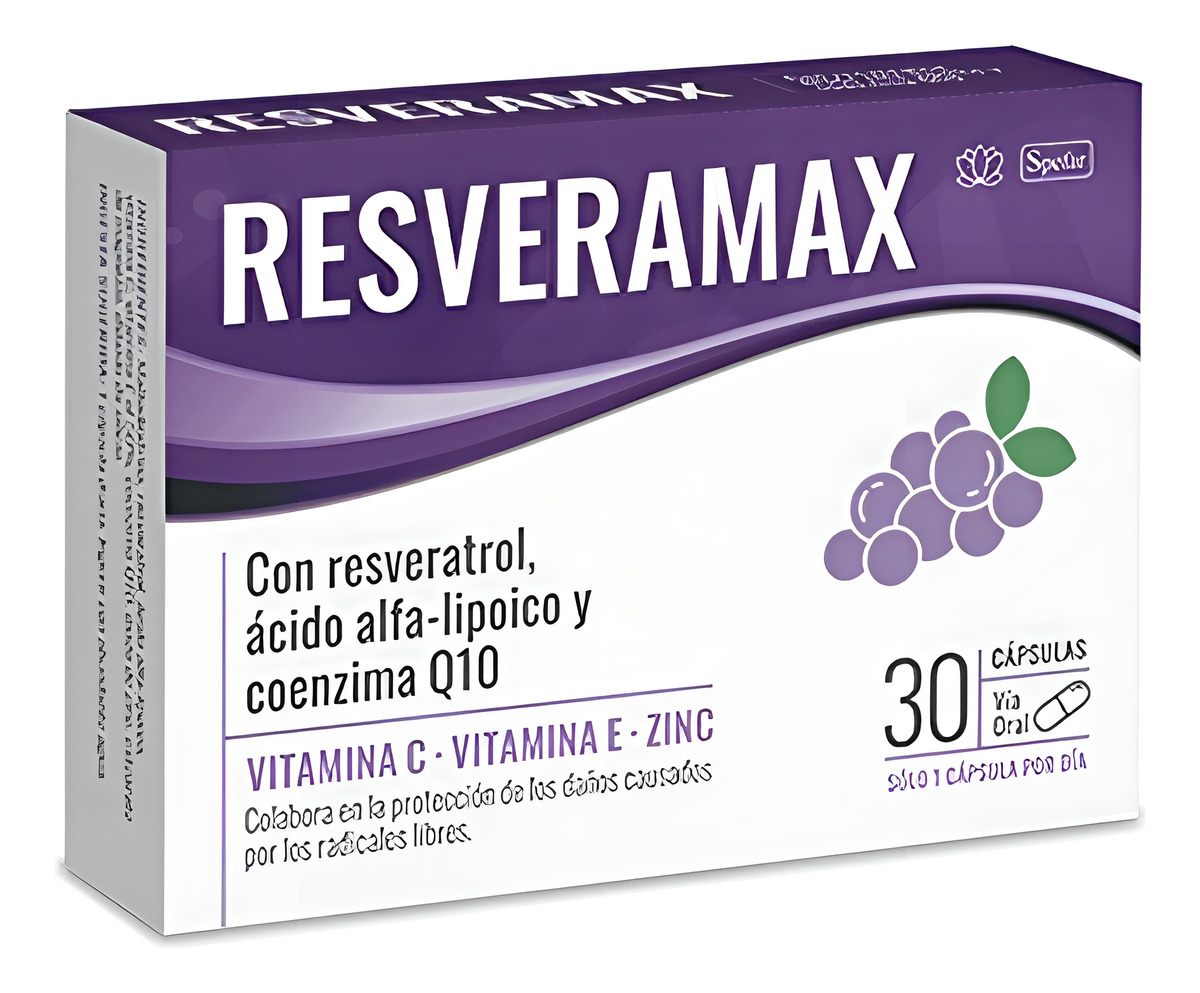 Resveramax(R) X 30 | Resveratrol + Coenzima Q10 + Vitaminas Sabor Sin Sabor