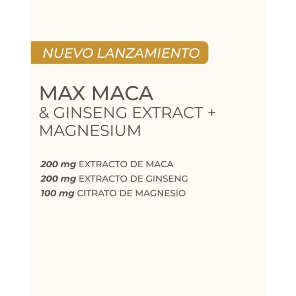 Max Maca Con Ginseng Qualivits(R) + Magnesio X 60 Tabletas Sabor Natural - Imagen 3