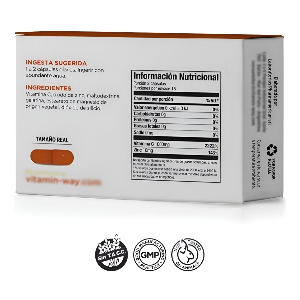 Vitamin Way Vitamina C Zinc Antioxidante Fortalece Defensas Sabor No - Imagen 4