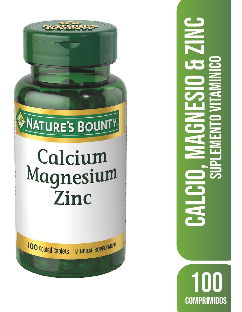 Suplemento En Comprimidos Nature's Bounty Calcium Magnesium Zinc & Vit. D3 En Pote 100 Un Sin Sabor - Imagen 8