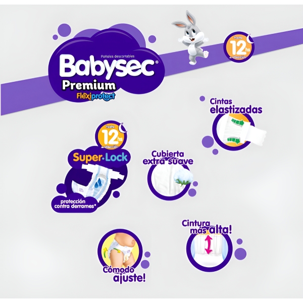 Pañales Babysec Premium Sin Género Xxgpañales Babysec Premium Sin Género Xxg X 96 Unidades - Imagen 3