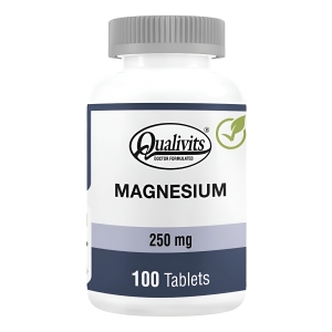 Magnesio 250 Mg Qualivits X 100 Tabletas Apto Veganos Sabor Natural
