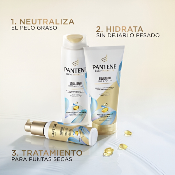 Shampoo Equilibrante Pantene Pro-v Miracles Equilibrio Raíz Y Puntas 300 Ml - Imagen 7
