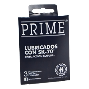 Preservativos Prime(R) Lubricados Con Sk - 70 X 3 Unidades