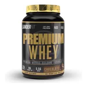 Pote Premium Whey 2lbs Landerfit Sabor Chocolate En Polvo