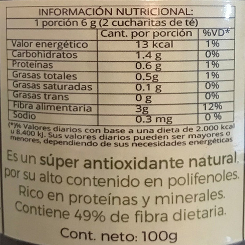 Vitanna Harina De Orujo De Uva Tannat - 100 Gramos - Imagen 2