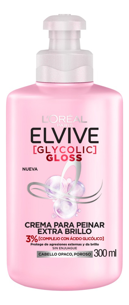 Crema Para Peinar Glycolic Gloss Ácido Glicólico Elvive