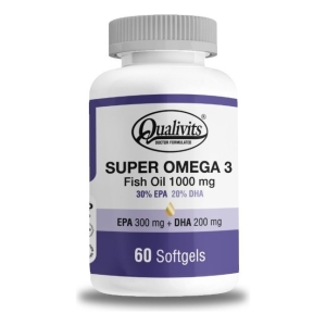 Super Omega 3 Fish Oil Qualivits 60 Cápsulas Sabor Sin Sabor Natural