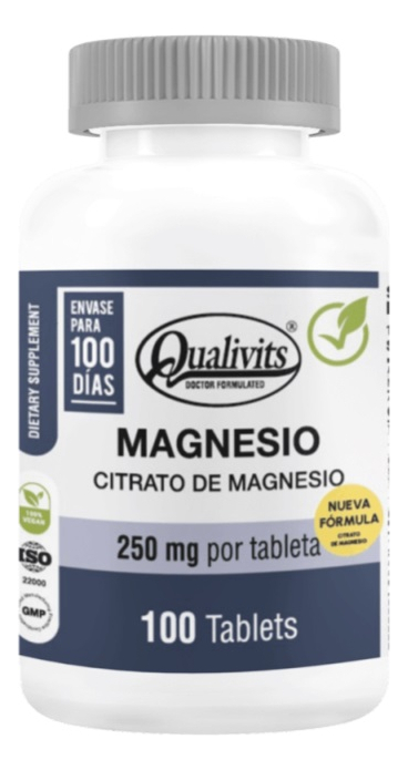 Citrato De Magnesio Qualivits(R) 250mg X 100 Tabletas