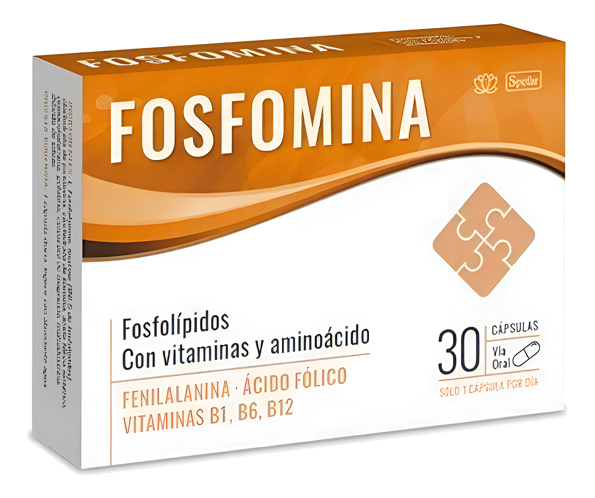 Fosfomina(R) 30 Caps | Fosfolípidos + Vitaminas + Aminoácidos Sabor Sin Sabor