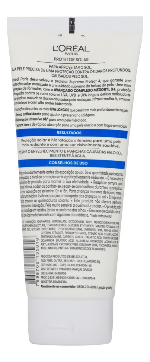 Protector Solar L'oréal Paris Solar Expertise Supreme Protect 4 50fps En Crema 200ml - Imagen 8