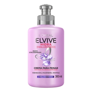 L'oréal Paris Crema Para Peinar Elvive Hidra Hialurónico Hidratación Intensa Hasta Por 72h, Ideal Para Cabello Deshidratado