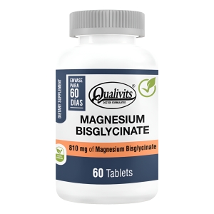 Bisglicinato De Magnesio Qualivits, 810 Mg De Magnesio En 60 Tabletas Veganas Natural
