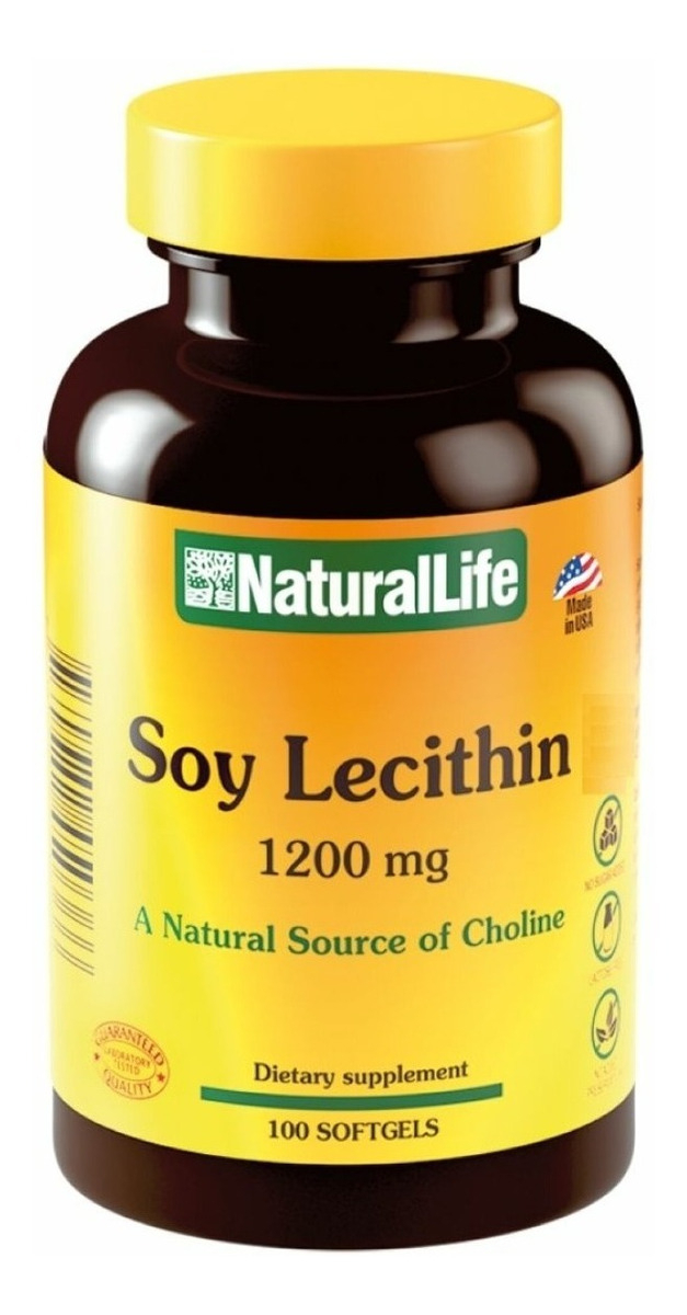 Natural Life Soy Lecithin Lecitina De Soja Natural Life 1200mg 100 Capsulas