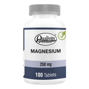 Magnesio 250 Mg Qualivits X 100 Tabletas Apto Veganos Sabor Natural