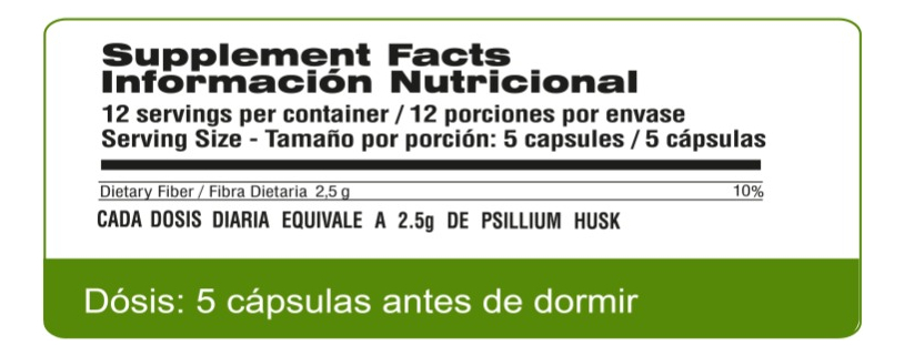 Psyllium Husk Qualivits(R) X 60 Cápsulas - Imagen 3