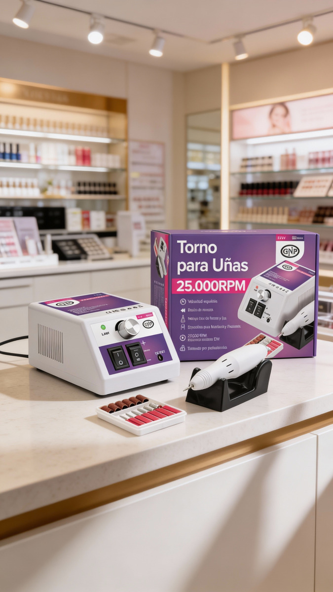 Torno Profesional Gnp 25000rpm Idea Uñas Pedicura Manícura Color Blanco - Imagen 10