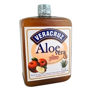 Aloe Vera Bebible Veracruz(R) + Vitamina C | 1 Litro Sabor Manzana