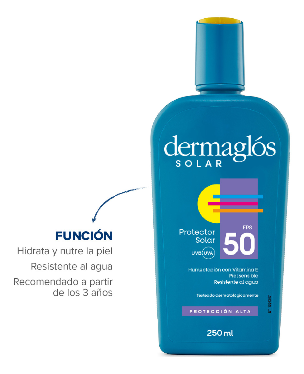 Protector Solar Dermaglós Solar Factor 50 Ra Fps 250 Ml. - Imagen 3