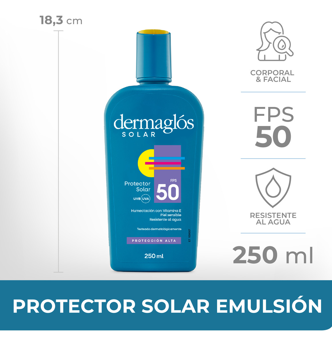 Protector Solar Dermaglós Solar Factor 50 Ra Fps 250 Ml. - Imagen 4