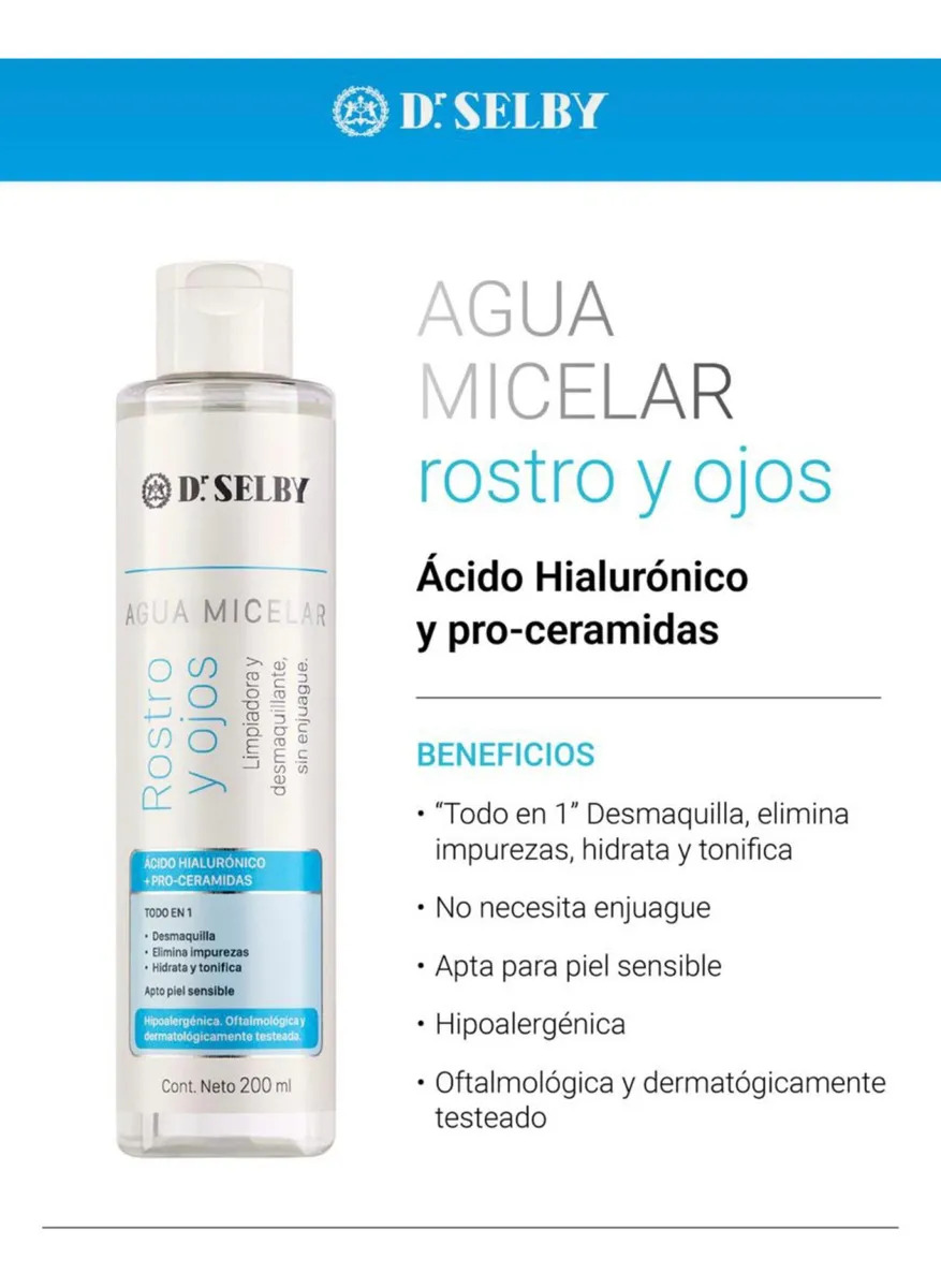 Agua Micelar Rostro Y Ojos Dr Selby 200ml - Imagen 2