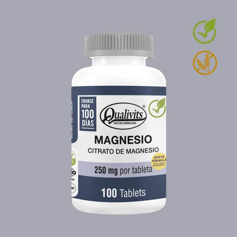 Citrato De Magnesio Qualivits(R) 250mg X 100 Tabletas - Imagen 3