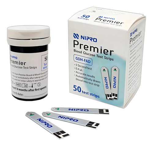 Tiras Reactivas Glucosa Nipro Premier Con Bluetooth E Indicadores Blanco - Imagen 3