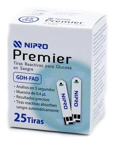 Tiras Reactivas Glucosa Nipro Premier Con Bluetooth E Indicadores Blanco