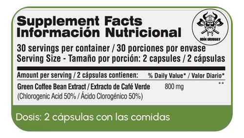 Café Verde 400 Mg X 60 Cápsulas Qualivits(R) Adelgazante Sabor Sin Sabor - Imagen 2